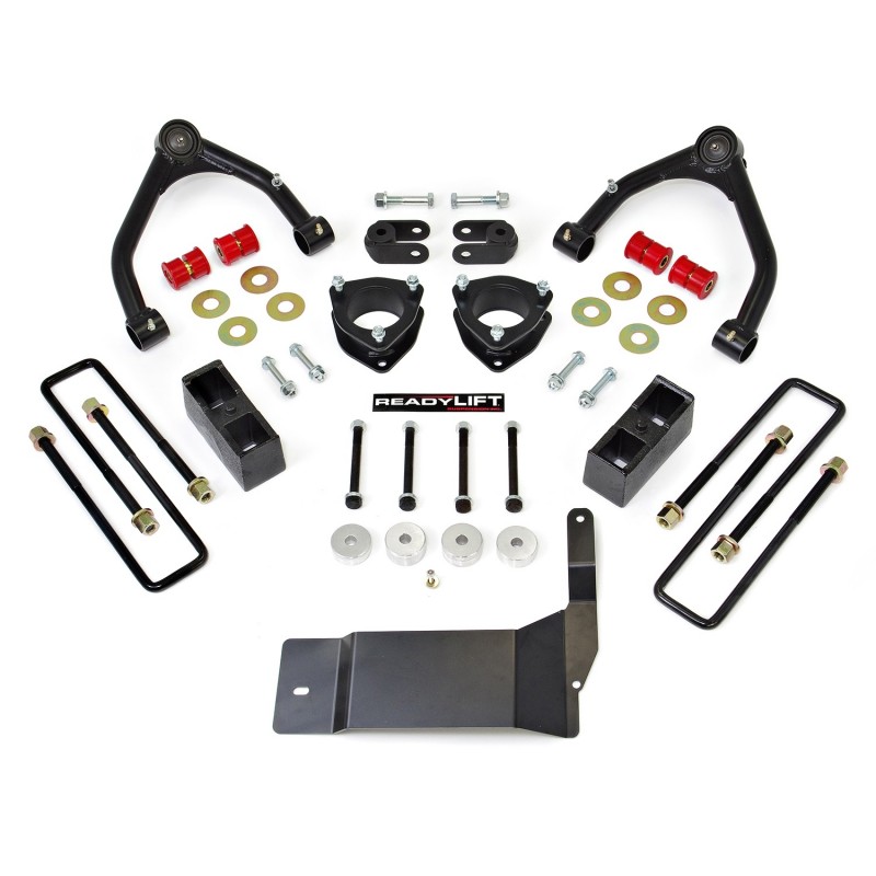 ReadyLift SST® Lift Kit; 4 in. Front/1.75 in. Rear Lift; w/Tubular Upper Control Arms; For Vehicles w/OE Cast Steel Con