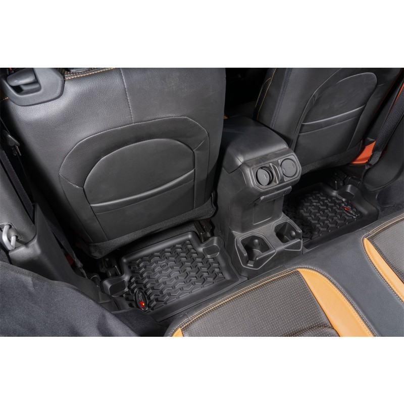 Rugged Ridge Custom fit black All Terrain Floor Liners rear 2-Pc, fits 2018-2020 Jeep Wrangler JL 2 Door