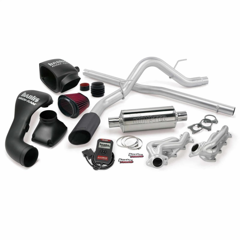 Banks Power PowerPack System; Single Exh; S/S-Black Tip-2006-08 Ford 5.4L; F-150-CCMB