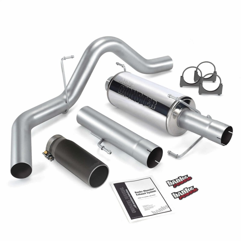 Banks Power Monster Exhaust System; S/S-Black Tip-2004-07 Dodge 5.9L 325Hp; SCLB/CCSB