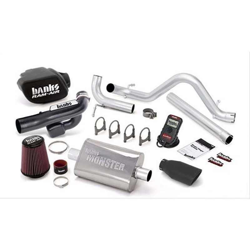 Banks Power Stinger System (w/AutoMind); S/S-Black Tip-2012-14 Jeep 3.6L Wrangler-4Dr