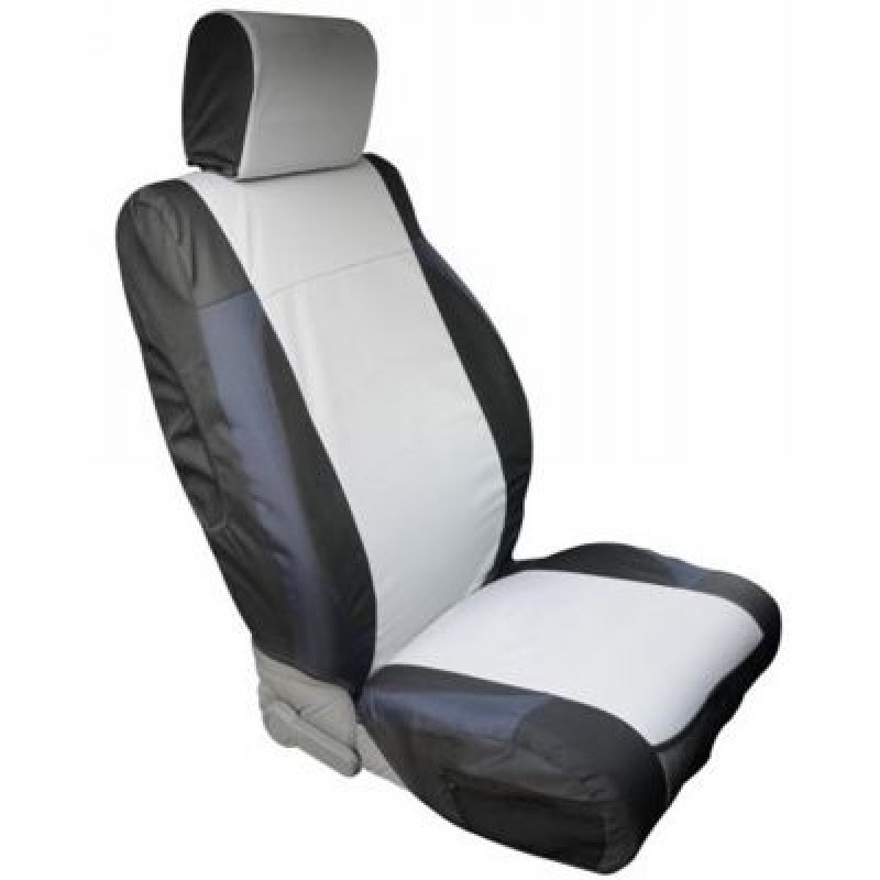 Rampage Custom Fit Polycanvas Front Seat Cover for 07-18 Wrangler JK & Unlimited JK - Black/Grey