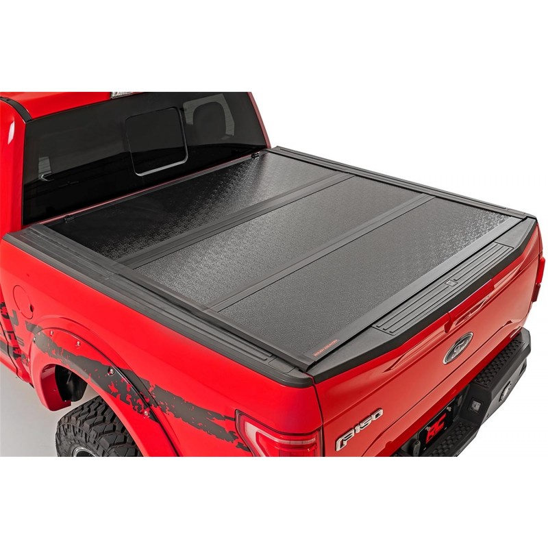 Rough Country Toyota Low Profile Hard Tri-Fold Tonneau Cover (05-15 Tacoma | 5' Bed)