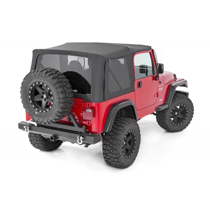 Rough Country Jeep Wrangler YJ Replacement Soft Top | Black (87-95 - Half  Steel Doors) | Best Prices & Reviews at Morris 4x4