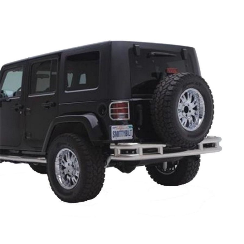 Smittybilt Rear Tubular Bumper without Hitch for 1997-2006 Jeep Wrangler TJ  - Stainless Steel | Best Prices & Reviews at Morris 4x4