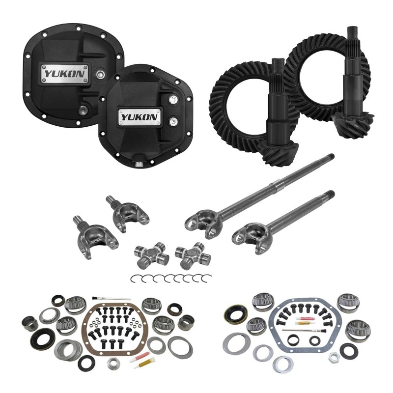 Yukon Stage 3 Complete Gear & Install Kit with Dif Covers and Front Axles for Jeep Wrangler JK (Non-Rubicon) - 4.56 ratio 