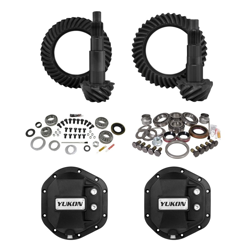 Yukon Stage 2 Complete Gear & Install Kit with Dif Covers for Jeep Wrangler JK Rubicon - 4.56 Ratio