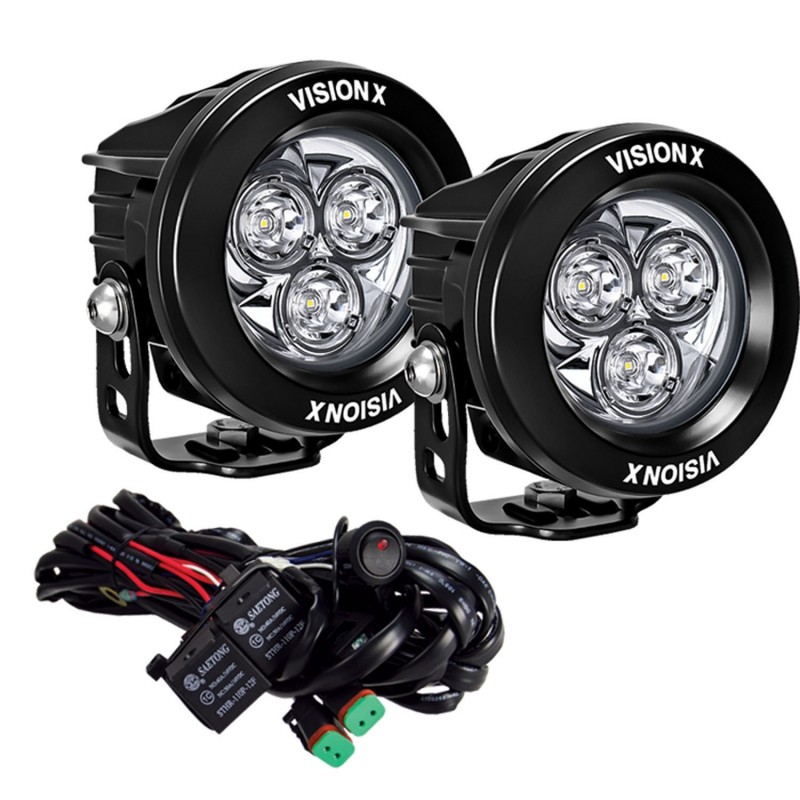 Vision X 3.7" 3 LED CG2 Mini Light Cannons with Harness - Pair