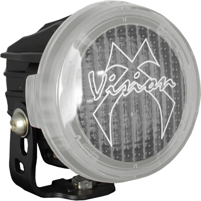 Vision X Optimus Series Round PCV Polycarbonate Cover - Clear, Wide Flood Beam
