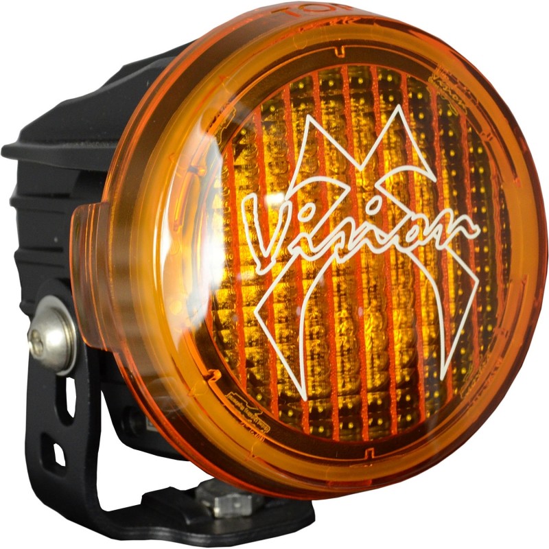 Vision X Optimus Series Round PCV Polycarbonate Cover - Yellow, Wide Flood Beam