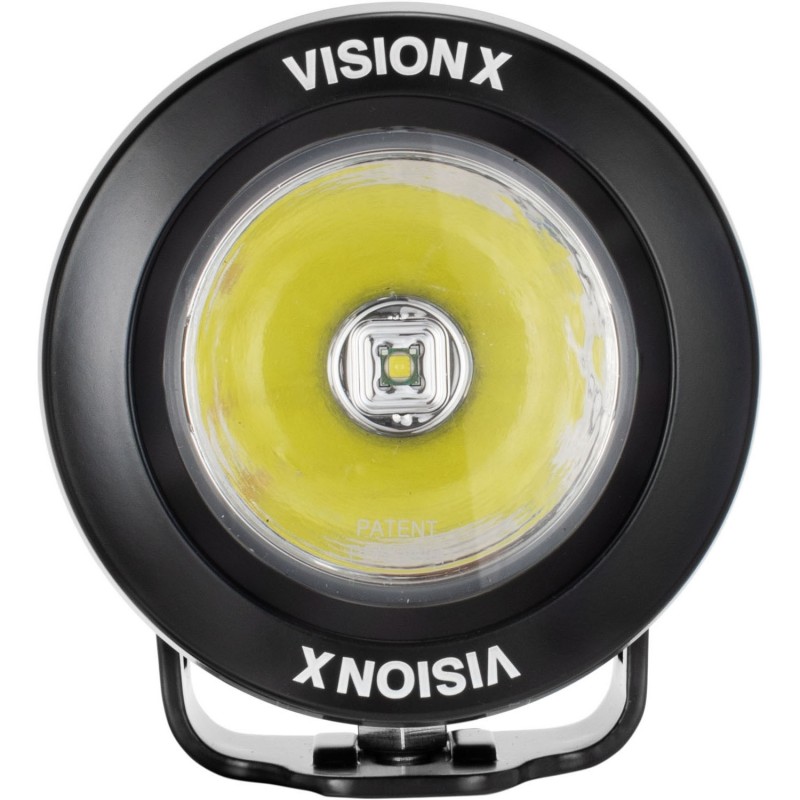 Vision X 3.75" Optimus Round Single LED Light - (1) 10W LED, 10 Degree Narrow Beam, Black Housing