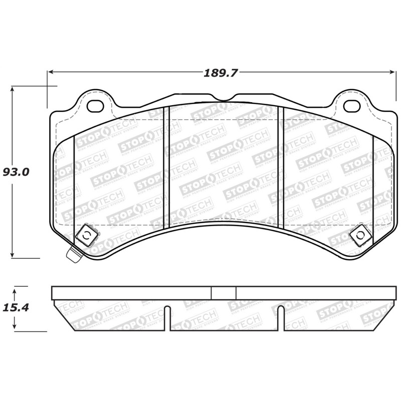 StopTech Street Brake Pads with Shims/Hardware, Front - 2012-2020 Jeep Grand Cherokee WK