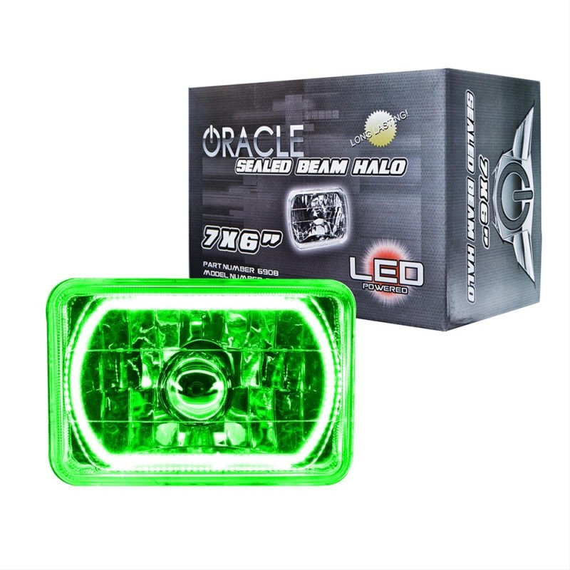 Oracle Lighting Pre-Installed Lights 7x6 in. Sealed Beam, Green
