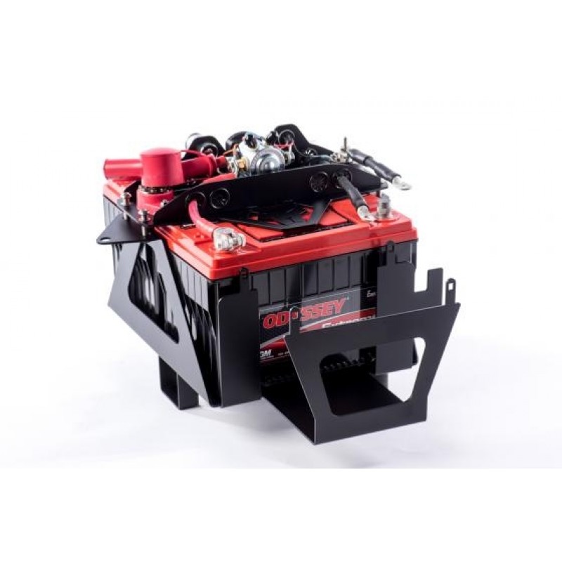 Genesis Offroad Dual Battery Kit with 200 Amp Isolator - Black Powder Coated