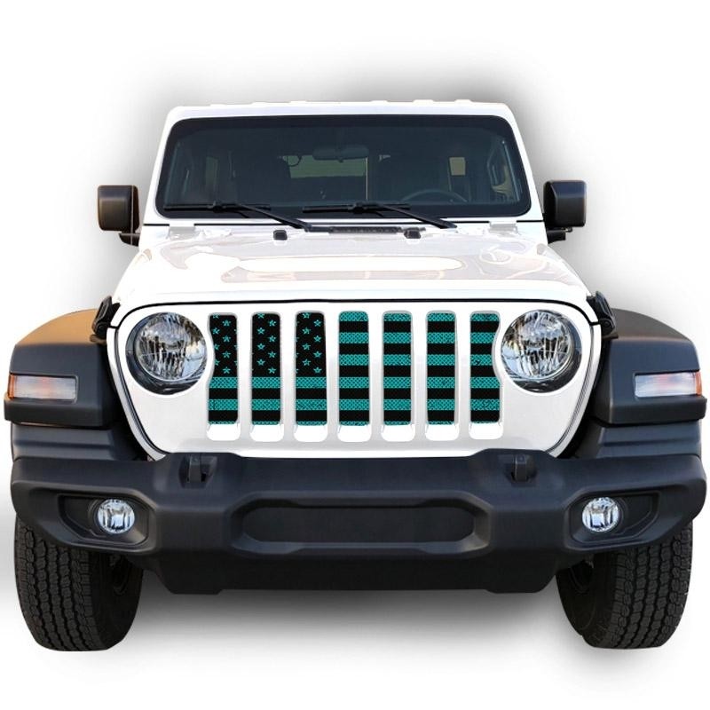 Under The Sun Inserts - Jeep JL/Gladiator 18-Up Wrangler JL 20-Up Gladiator  Distressed Black Light Blue Grill Inserts | Best Prices & Reviews at Morris  4x4