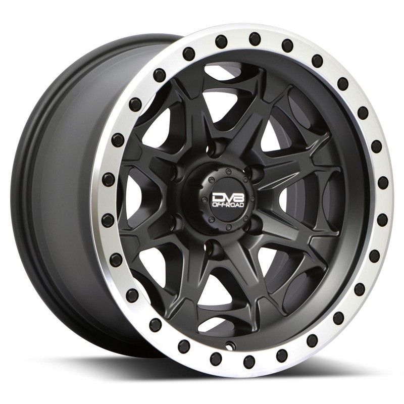 DV8 Off-Road 886 Simulated Beadlock Wheel, 17x9, Bolt Pattern 5x5", Offset -12MM - Matte Black