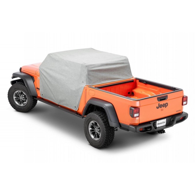 MasterTop 5-Layer Full Door Cab Cover for 2020-Up Jeep Gladiator JT 4-Door - Gray (All Top/Top Hardware Removed)