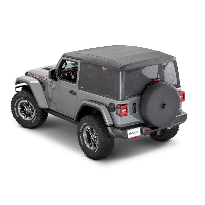 MasterTop Mesh Trail Screens for 2018-Up Jeep Wrangler JL 2-Door with OEM Soft Top 3-Piece Kit - Black Mesh