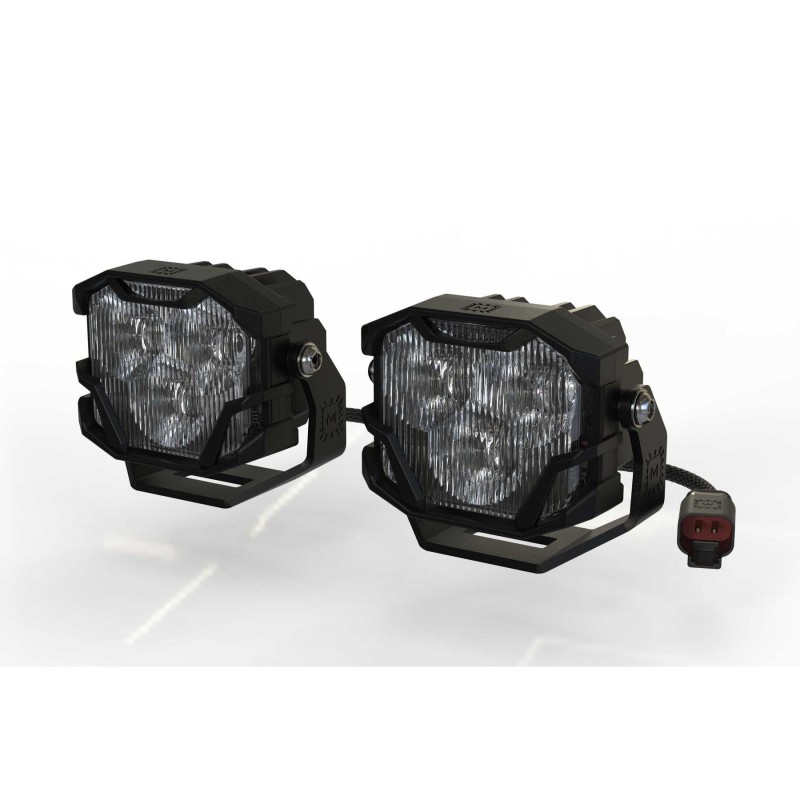 Morimoto 4Banger NCS LED Pod Light Set with Yellow SAE Wide Beam 