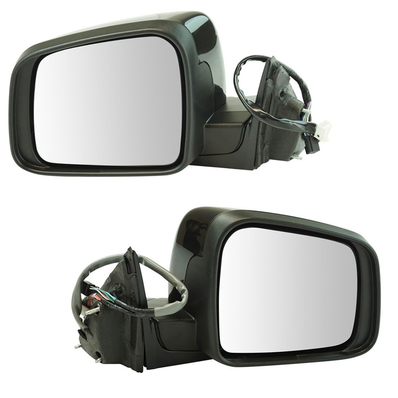 DIY Solutions Power Heated LED Turn Signal Memory Blind Spot Detection Puddle Light Power-Folding 2 Piece Mirror Set for 14-16 Grand Cherokee