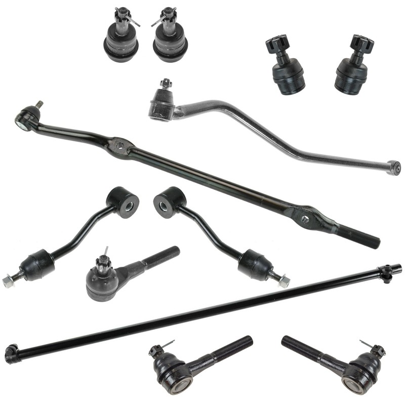 Tie Rods Adjusting Sleeves Drag Link Ball Joints Sway Links 12pc Kit for Jeep