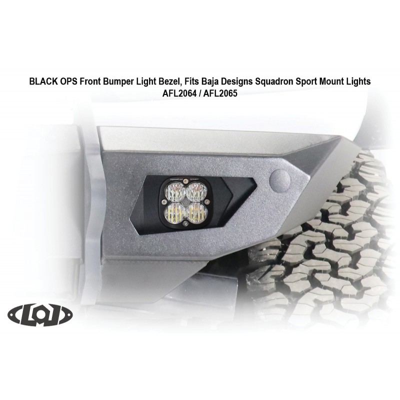 LoD Offroad Black Ops Baja Squadron Front Light Bezels for Ford Bronco (Bare Steel)