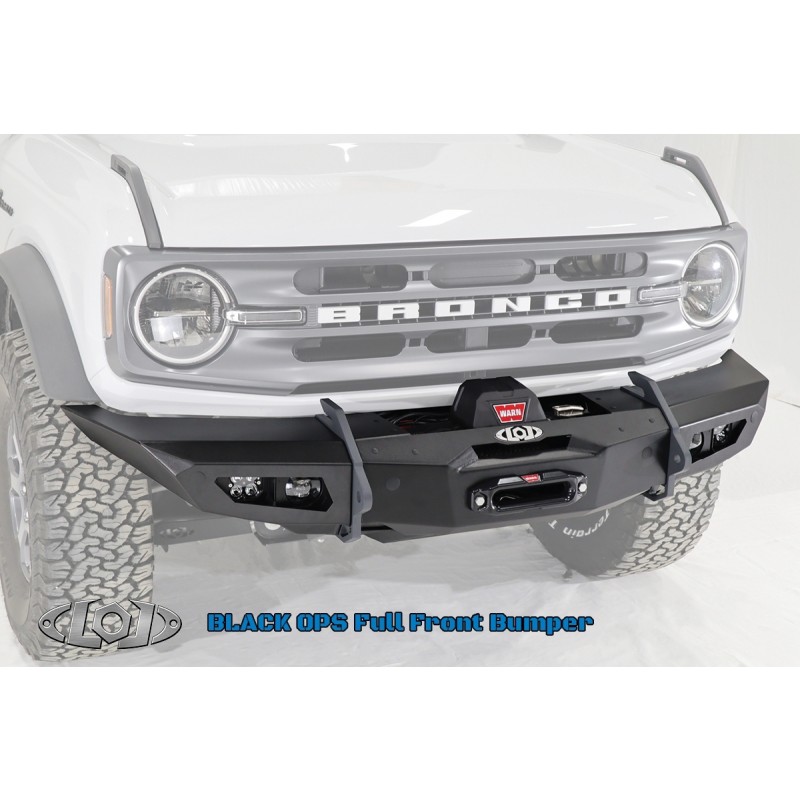 LoD Offroad Black Ops Full Width Winch Front Bumper for Ford Bronco (Bare Steel)