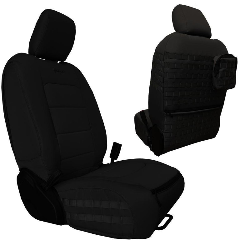 Bartact Tactical Front Seat Covers for Gladiator JT, Black and Black - Pair