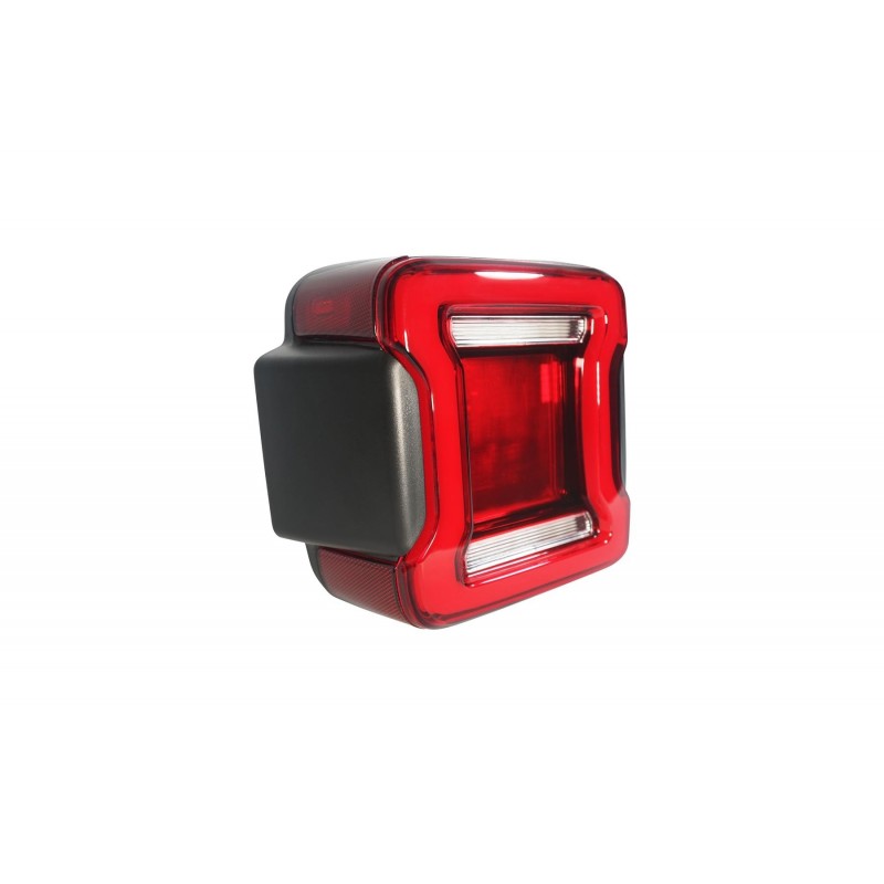 Overtread Skyline LED Tail Lights for Jeep Wrangler JL, Gladiator JT, Solid Outer Halo - Pair