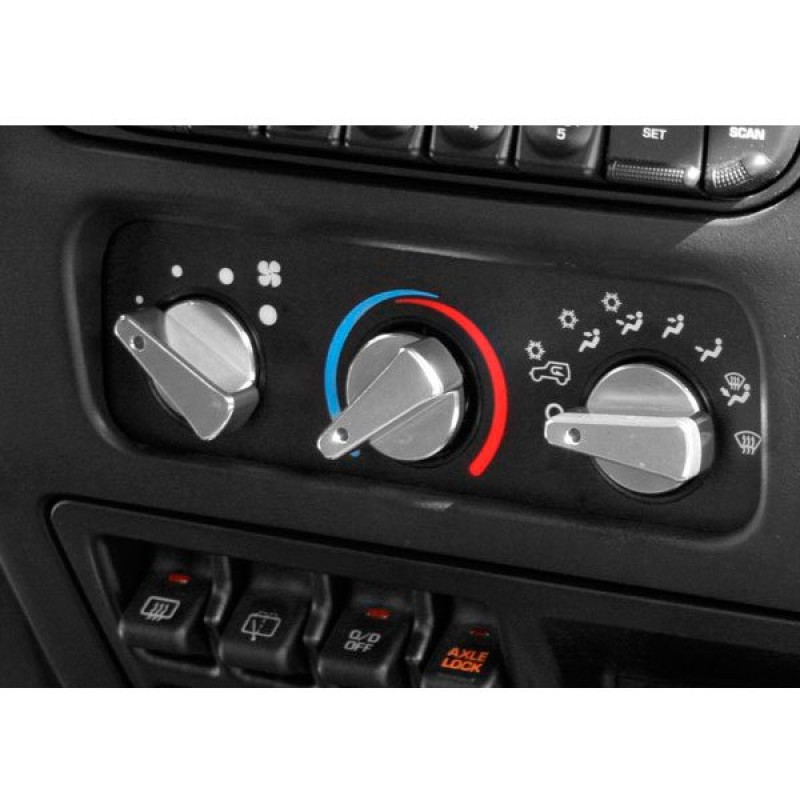 Rugged Ridge Climate Control Knob Set, Aluminum - Blue
