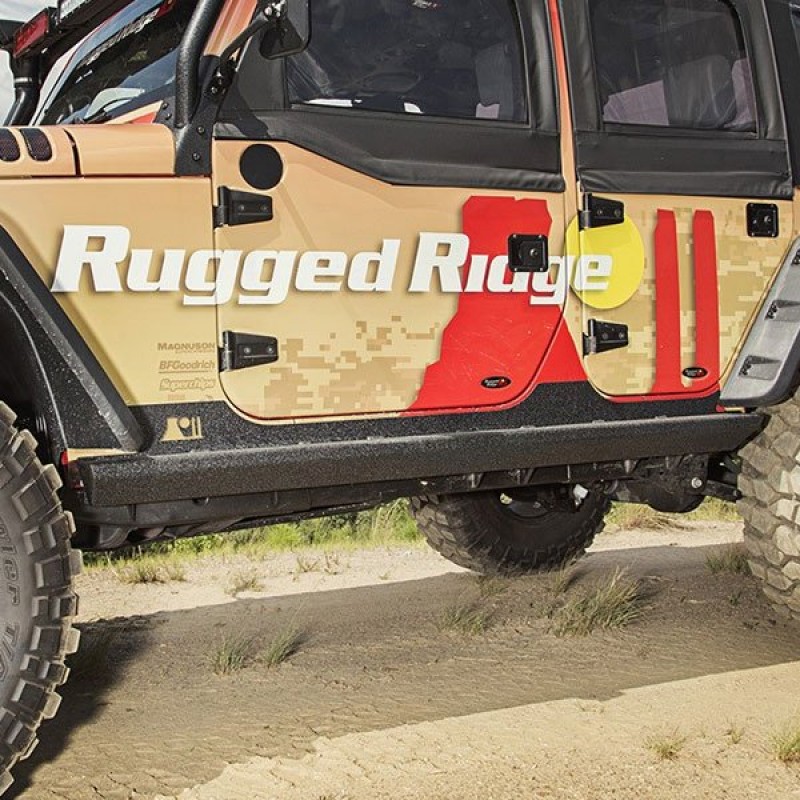 Rugged Ridge Xhd Rock Sliders Steel Textured Black Pair Best Prices Reviews At Morris 4x4