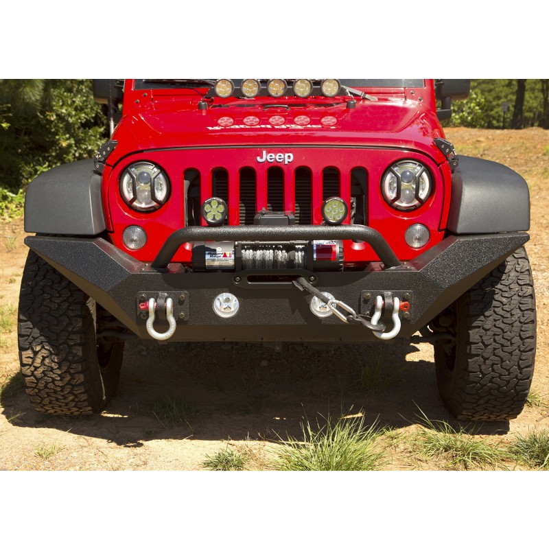 Rugged Ridge Spartan Front Bumper with High Clearance Ends and Overrider - Textured Black