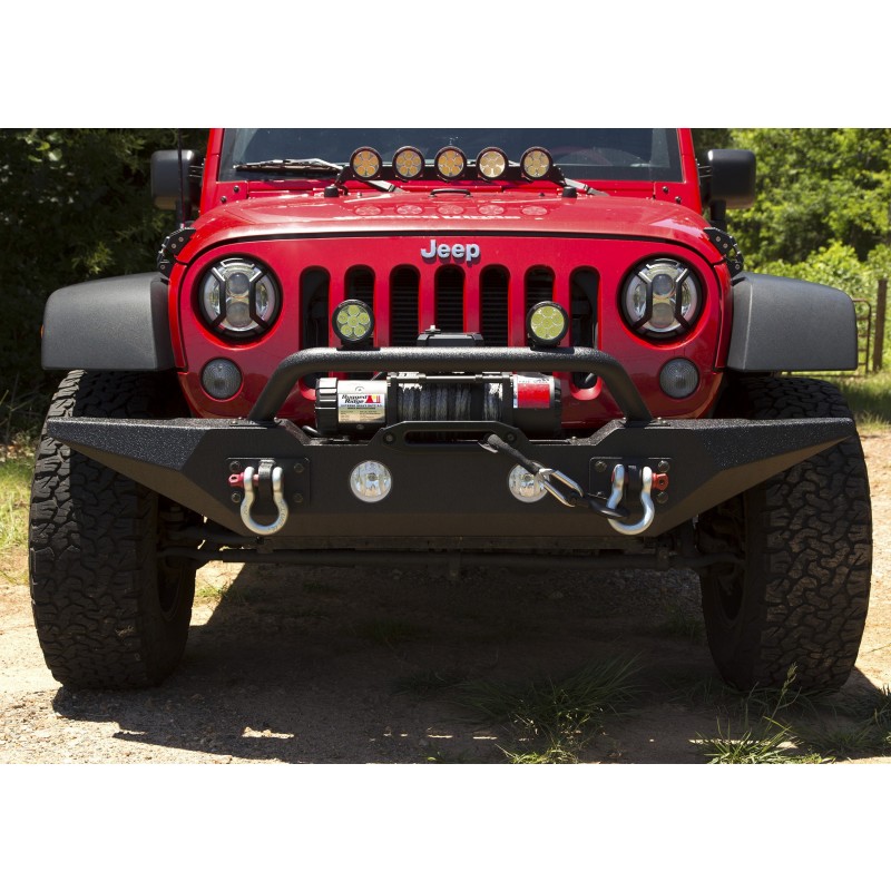 Rugged Ridge Spartan Front Bumper With Standard Ends And Overrider Bar Textured Black Best Prices Reviews At Morris 4x4
