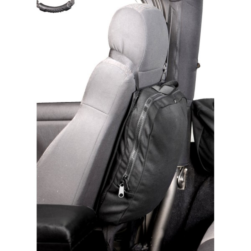 Rugged Ridge Detachable Seat Back Trail Bag, Black - Sold Individually
