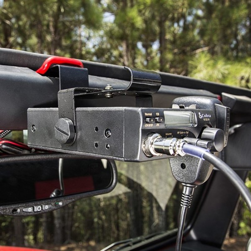 Rugged Ridge CB Radio Windshield Mount - Black