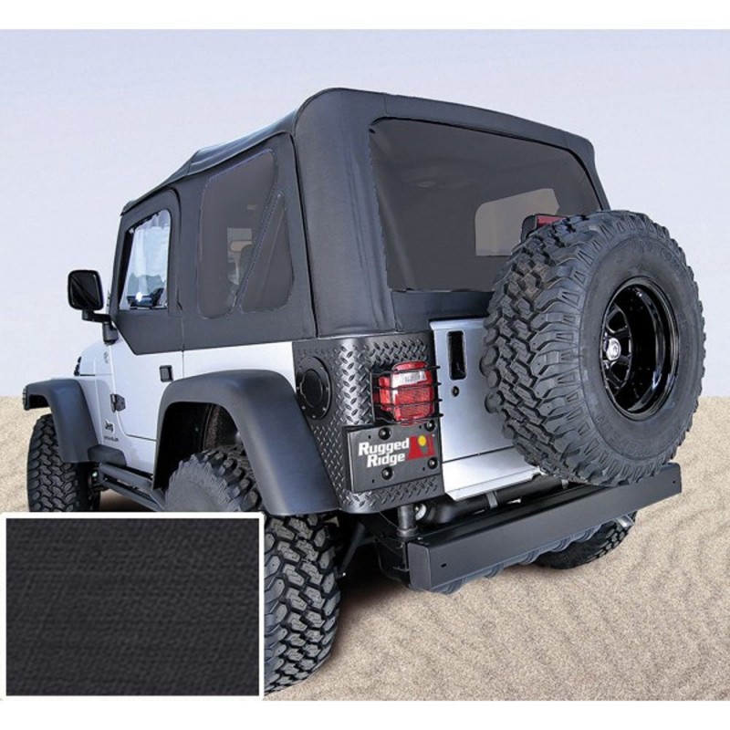 Rugged Ridge Replacement Soft Top with Door Skins and Tinted Windows, Black Diamond, 03-06 Jeep TJ