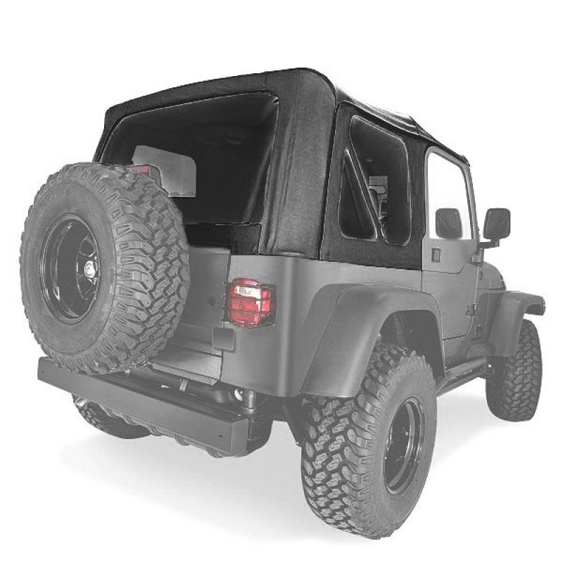 Rugged Ridge XHD Replacement Soft Top with Tinted Windows, No Doors - Black Denim