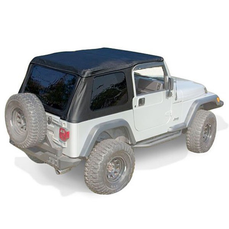 Rugged Ridge, Bowless XHD Soft Top, Black Sailcloth, (For Use With OE Door Surrounds)