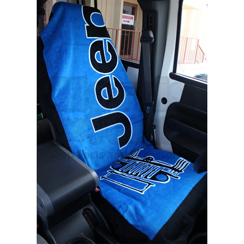 Jeep Logo Towel / Car Seat Cover, 60" x 35" - Blue