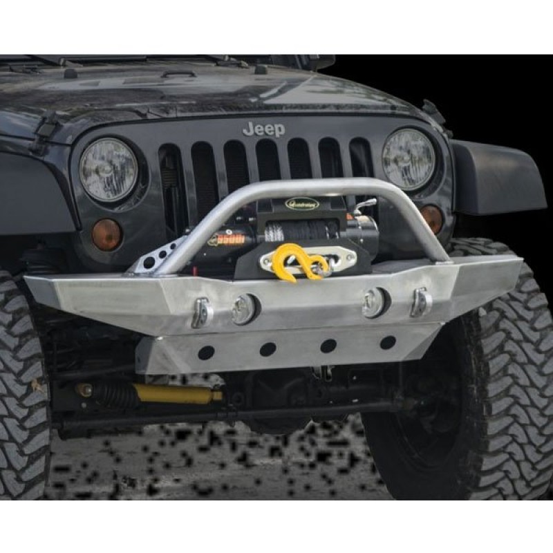 LoD Destroyer Mid-Width Front Bumper with Bull Bar - Bare Steel
