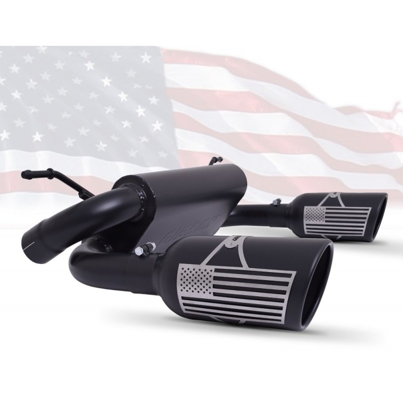 Gibson Patriot Series Cat-Back Exhaust System, Dual Split Rear - Black Ceramic