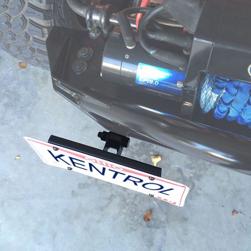 Kentrol Shackle Mounted License Plate Bracket - Black Powder Coat