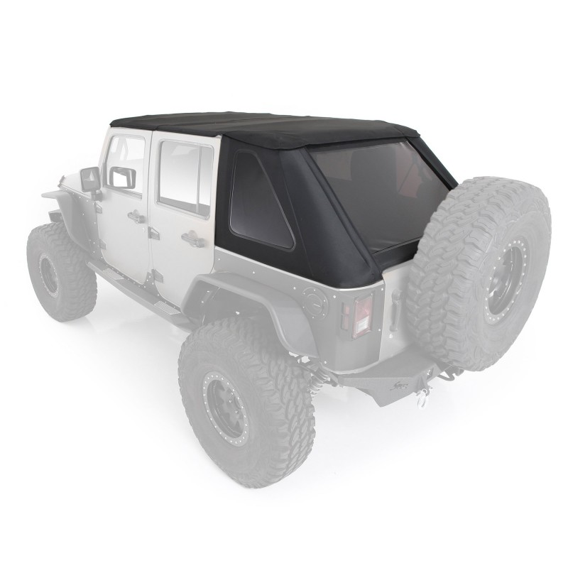 Smittybilt Bowless Combo Top Kit with Tinted Windows for JK 4-Door - Black Diamond