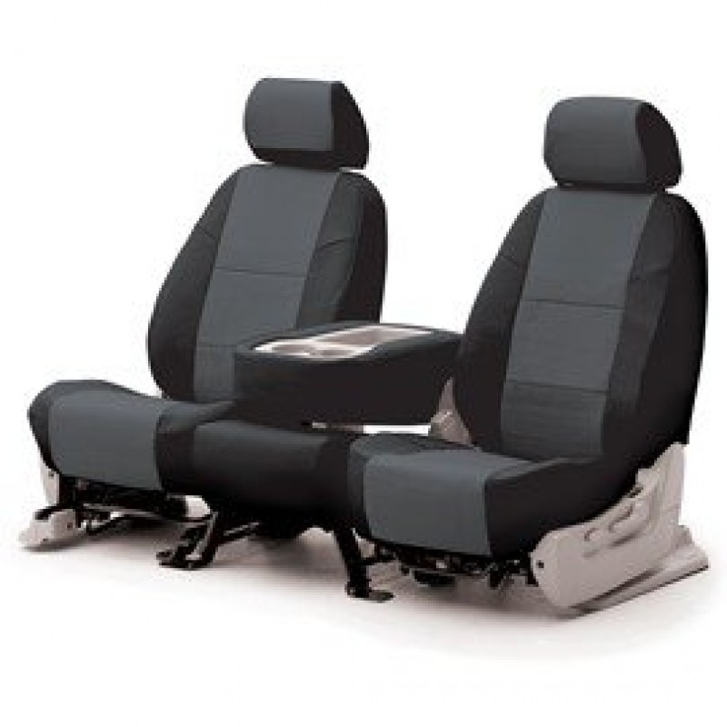 Coverking Rear Seat Cover, Premium Leatherette Charcoal/Black