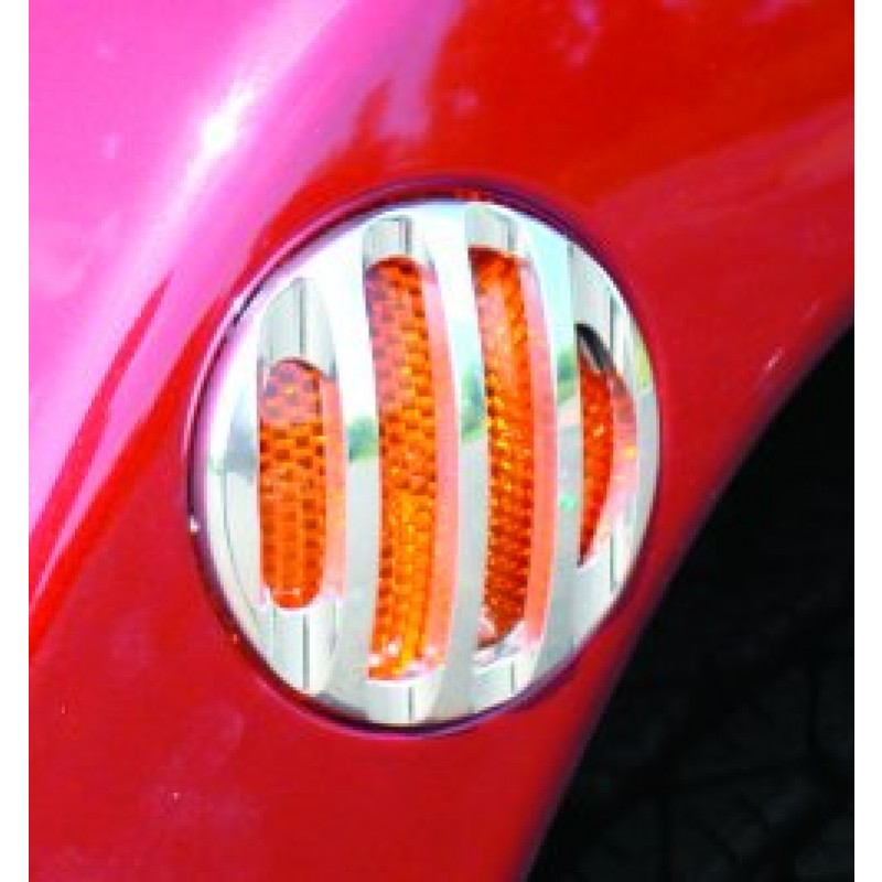 Real Wheels Side Marker Light Surrounds, Billet Aluminum Polished (Pair)