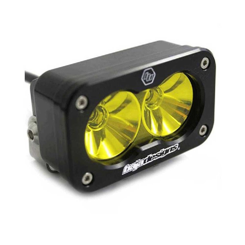 Baja Designs S2 Pro Flood/Work Beam LED Light, Black with Amber Lens - Sold Individually