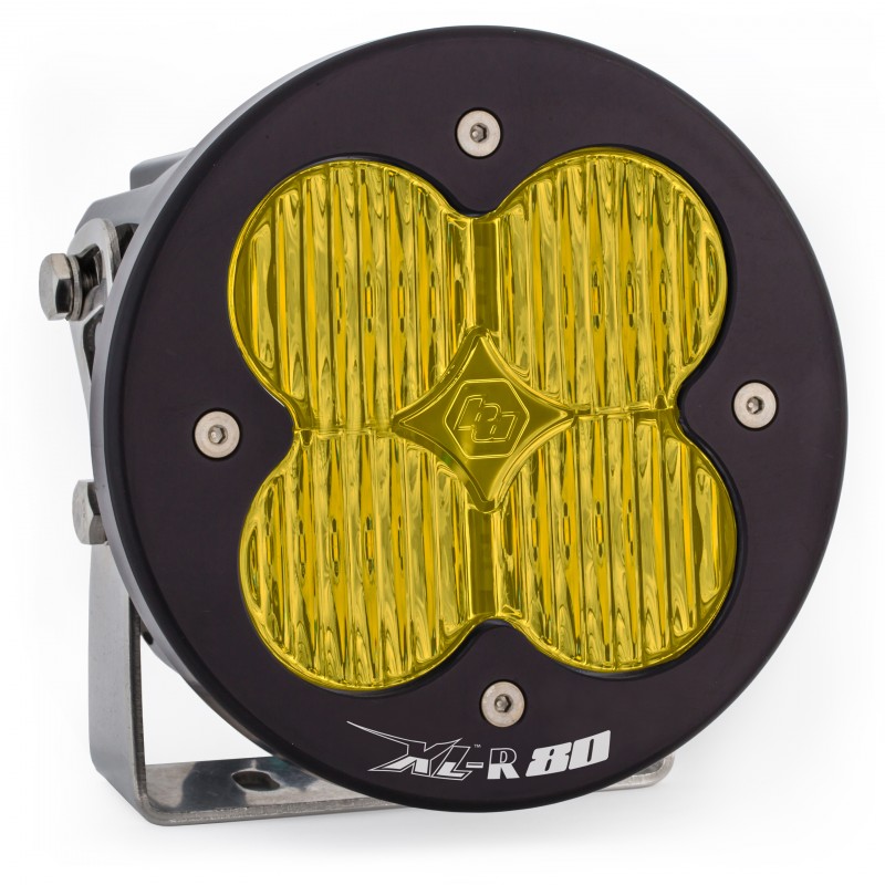Baja Designs XL-R 80 Wide Cornering Beam LED Light, Black with Amber Lens - Sold Individually