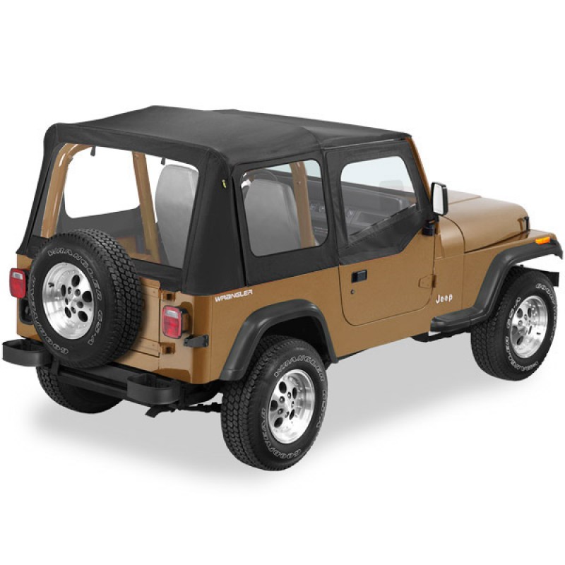 Bestop Replace-A-Top Soft Top with Clear Door Skins, Side & Rear Windows - Black Diamond