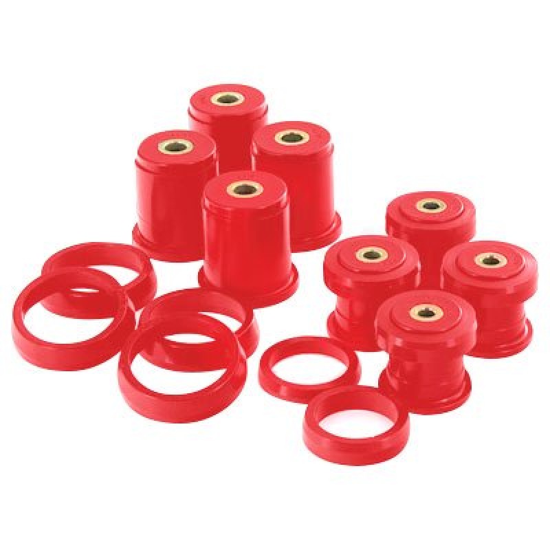 Rugged Ridge Front Control Arm Bushings, Upper & Lower - Red Polyurethane