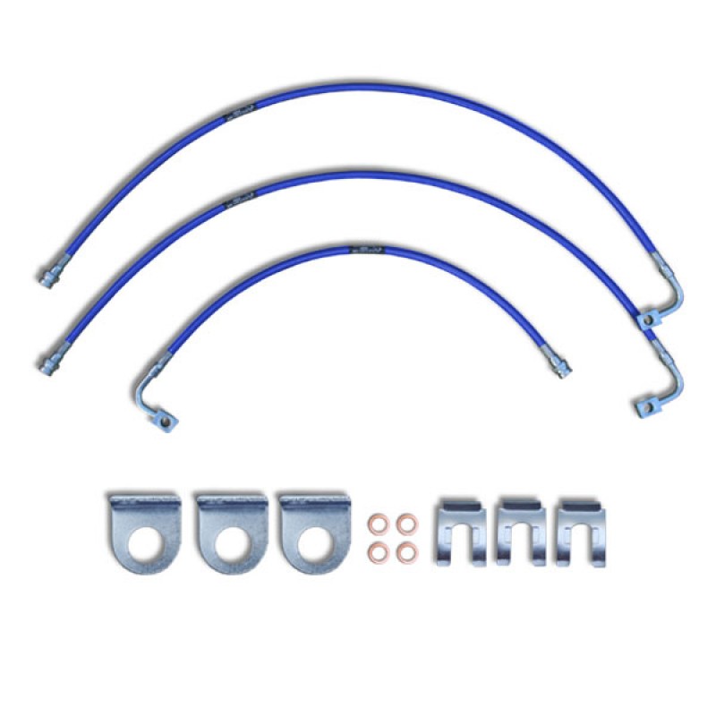 Crown Performance 24" Extended Brake Lines for 6"-7" Lift - Blue